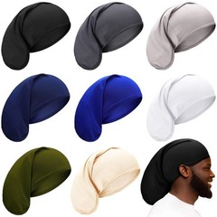 8 Unisex Dreadlock Caps – Spandex Head Wraps for Long Hair, Sleep Bonnets, Assor