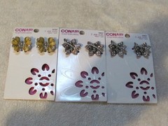 conair sophisticates jaw clips, lot of 3 = 6 piece