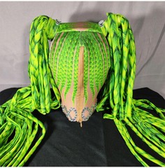 Braid Rhinestone Costume Headwear Dancer Nightclub Festival Rave Stage Headdress
