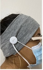 Ear Saver Button Headband – One Size Fits All Gray