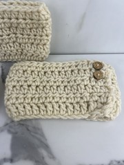 Handmade Crochet Headband Ear Warmer Reindeer Button Accents Set of 3