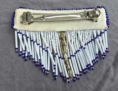 Barrette native American Beaded w Fringe Hair accessory