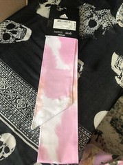 NWT Adidas Womens Alphaskin Print Tie Headband OSFA Frost Pink