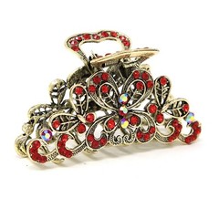 NEW Large elegant rhinestones crystal metal butterfly design hair claw clip jaw