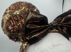 Minnie Mouse Ears Headband Womens One Size Giraffe Sequin Animal Print Safari