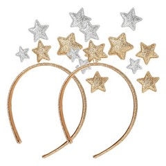 Star Headband, 2 Pieces Hairband with Gold and Silver Star Hair Hoops, Hair f…