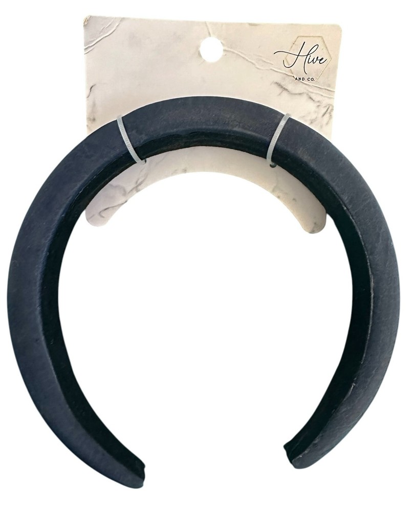 Hive & Co. Blue Faux Leather Snakeskin Pattern Headband – Navy