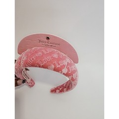 Juicy Couture Pink Velvet Logo Heart Headband