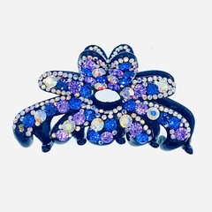 HANDMADE ACRYLIC LARGE HAIR CLAW JAW CLIP RHINESTONE CRYSTAL ELEGANT PURPLE R11