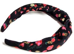 J.Crew Factory Floral Knotted Headband Black Regal Rose Fest Multi One Size NWT