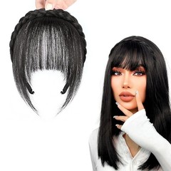 Women Girls Braided Headband Hair Fringe Bangs Hairband Hair Extension Clips USA