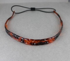 Brown circle chain link jelly skinny narrow headband soft stretch grip teeth