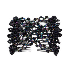 LOVEF 3Pcs Elastic Double Hair Comb Clips – Stretchy Fashion Magic Hairpins, Hea