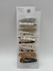 Time And Tru Hair Accessories Hair Clips 10Pc Barrettes Pearls Tortoise Glitter
