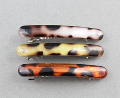 Beige Camel Brown barrette set 3 thin skinny barrette hair clip accessory 2.5″