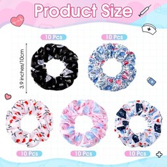 50 Pcs Nurse Graduation Gifts Bulk Nurse Scrunchies Appreciation Gift Silk Ha…