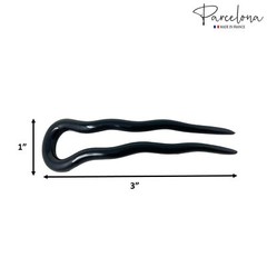 Parcelona French Mystic Large 3″ Celluloid Chignon U Shaped Hair Pins(Set of 2)