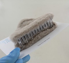 3 New Time and Tru Faux Fur Hair Claws – Beige, Blush & Black