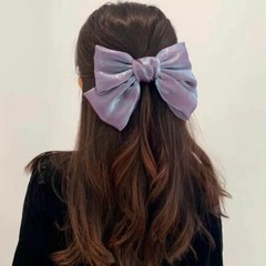 Big Bow Hair Clip Satin Barrette Hairpin Solid Color Ponytail Hair Accessories