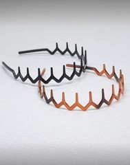 Black Brown Zigzag Plastic Headband Geometric Shape Hair Accessory for Women