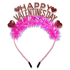 Valentines Headband Glitter Tinsel HAPPY VALENTINES DAY Heart Headbands Crown He