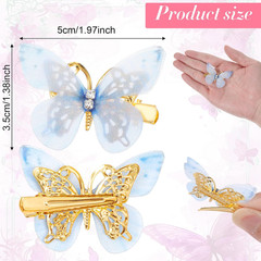18Pcs Butterfly Hair Clips for Teens Women, Rhinestone Y2K Glitter Hair Jaw Clip