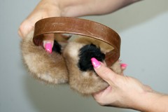 New Pastel Mink Fur Ear Muffs Leather Band Efurs4less