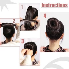 Magic Donut Hair Bun Maker 4 Pack Ballet Bun Shaper for Women & Kids