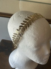 Greek Goddess Leaf Headband Gold Bride Wedding Headpiece Bridal Hair Accessory