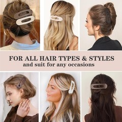 5 Pcs Flat Hair Clips, Medium Lay Flat Claw Clips for Women Girls,Strong Hold…