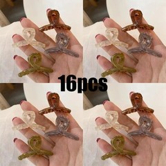 4Pcs Mini Cute Claw Clip Small Girl Hair Claw Semi Transparent Bangs Side Clip S