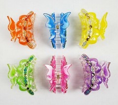 6 PCS 3.5″ Assorted Butterfly Hair Jaws Comb Claw Clip Women Girl