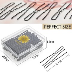 100PCS 2.4Inch U Shaped Hair Pins,Black Bobby Pins for All Hair Types,Hair Pi…