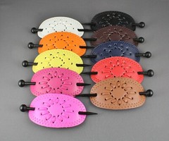 Orange faux leather slide hair pin stick barrette accessory hairpin Starburst
