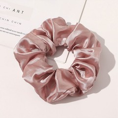 Women Silk Mulberry Simulation Silk Large Intestine Ring Scrunchies Solid Color