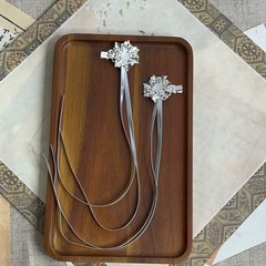 Chinese Hanfu Traditional Vintage Alloy Tassel Crown Hairpin