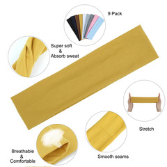 9Pcs Headbands for women Non Slip Headband, Soft Elastic Hair Bands for Women’s