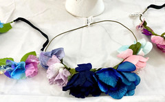 Iciny floral halo boho headband crown hairpiece lot of 4 multicolor