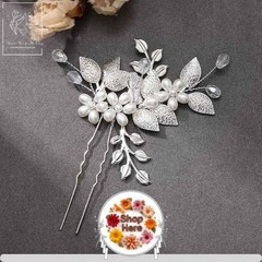 Bridal Pearl Hair Pins Floral Wedding Hair Stick Women Prom Party Hair Accessori