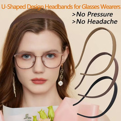 8Pcs Flex No Pressure Headbands for Glasses Wearers + 20Pcs Black Rubber Bands