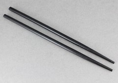 Black hair sticks painted solid color wood chop picks pins accessory 7″ long
