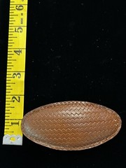 Vintage 1980s / 90s Revlon Leather Hair Clip Barrette Brown Basket Weave Design