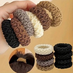 10 pc Pack Wide Thick Hair Elastics for Ponytails & Buns –Strong, Hair-Friendly