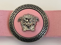 NWT Versace Pink Gianni Ribbon Medusa Tribute Logo Satin Bow Hair Clip Barrette