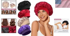 Silk Hair Bonnets Set for Sleeping, Satin Wraps for Curly Hair, 4 Styles