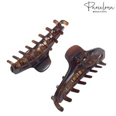 Parcelona French Slim Medium Shell Celluloid Jaw Hair Claw Clip for Women