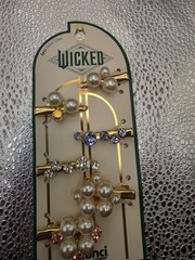 scünci Wicked Decorative Gold Metal Hair Clip Set Pearl & Rhinestone Accents