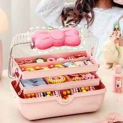 Hair Accessories Organizer 3 Layer Hair Tie Storage Box Collapsible Plastic Box