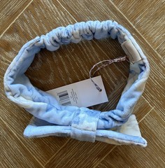 NWT $40 LoveShackFancy Handband w/ Bow, Whisper Blue, 100% Cotton