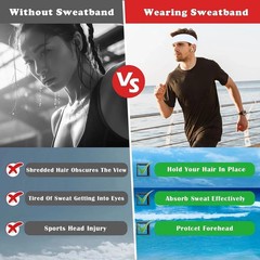3pack Sports Headband Yoga Gym Sweatband Women Men Hair Bands Head Sweat Band